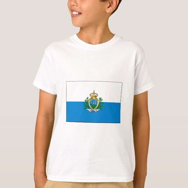 Sanmarinsk FLAGGAinternationell T Shirt (Framsida)