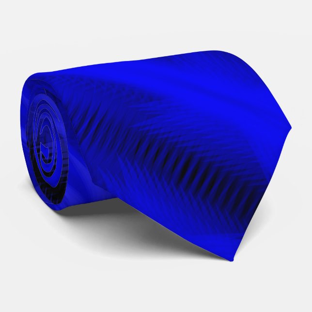 Sann Blå Futuristisk Abstrakt Diagonal Mönster Kon Slips (Rullad)