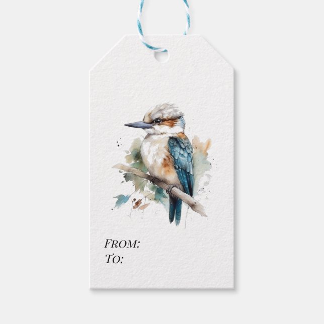 Sann Blå Kookaburra, specialbeställd Presentetikett (Framsidan)