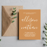 Sann enkelhet 1 Apricot Minimal Bröllop Inbjudningar<br><div class="desc">Den här enkla och vackra bröllopsinbjudan är perfekt för minimalisterna i oss alla! Kontakta mig om du vill ha hjälp med att anpassa textdelen av bröllopsinbjudan.</div>
