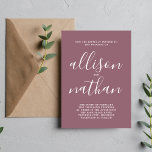 Sann enkelhet 1 Dusk Mauve Minimalist Bröllop Inbjudningar<br><div class="desc">Den här enkla och vackra bröllopsinbjudan är perfekt för minimalisterna i oss alla! Kontakta mig om du vill ha hjälp med att anpassa textdelen av bröllopsinbjudan.</div>