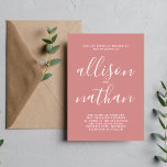 Sann enkelhet 1 Dusty Ro minimalistisk Bröllop Inbjudningar<br><div class="desc">Den här enkla och vackra bröllopsinbjudan är perfekt för minimalisterna i oss alla! Kontakta mig om du vill ha hjälp med att anpassa textdelen av bröllopsinbjudan.</div>