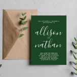 Sann enkelhet 1 Evergreen Minimalist Bröllop Inbjudningar<br><div class="desc">Den här enkla och vackra bröllopsinbjudan är perfekt för minimalisterna i oss alla! Kontakta mig om du vill ha hjälp med att anpassa textdelen av bröllopsinbjudan.</div>