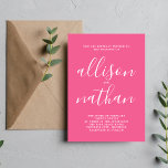 Sann enkelhet 1 Rosa med minimal Bröllop Inbjudningar<br><div class="desc">Den här enkla och vackra bröllopsinbjudan är perfekt för minimalisterna i oss alla! Kontakta mig om du vill ha hjälp med att anpassa textdelen av bröllopsinbjudan.</div>