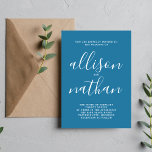 Sann enkelhet 1 Vinterblått minimalistiskt Bröllop Inbjudningar<br><div class="desc">Den här enkla och vackra bröllopsinbjudan är perfekt för minimalisterna i oss alla! Kontakta mig om du vill ha hjälp med att anpassa textdelen av bröllopsinbjudan.</div>