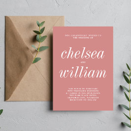 Sann enkelhet 2 Dusty Ro minimalistisk Bröllop Inbjudningar