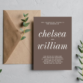 Sann enkelhet 2 Mushroom Minimalist Bröllop Inbjudningar