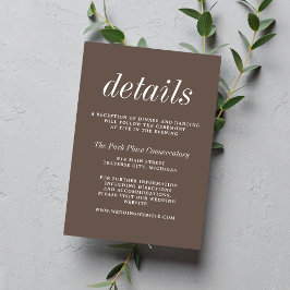 Sann enkelhet 2 Mushroom Minimalist Bröllop Tilläggskort