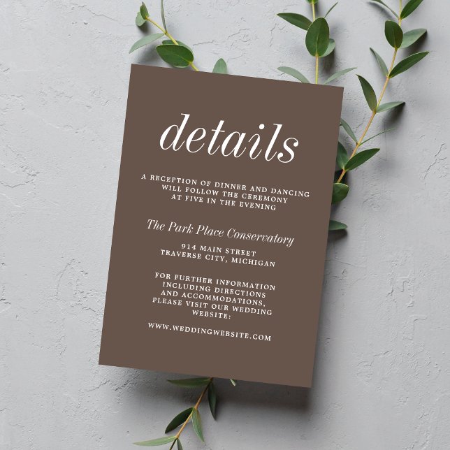 Sann enkelhet 2 Mushroom Minimalist Bröllop Tilläggskort (Skapare uppladdad)