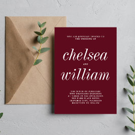 Sann enkelhet 2 Rosewood Minimalist Bröllop Inbjudningar