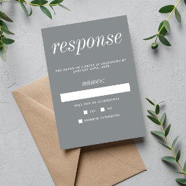 Sann enkelhet 2 Stone Grått-minimalistiskt Bröllop OSA Kort