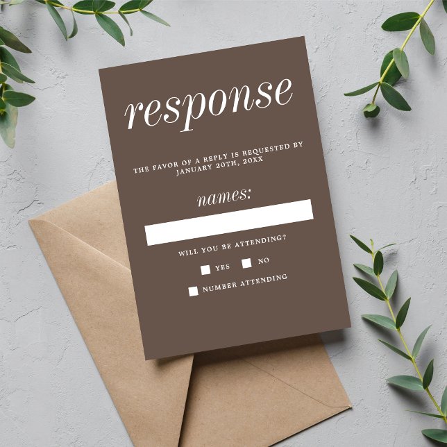 Sann Enkelhet 2 Svamp Minimalistisk Bröllop OSA Kort (Skapare uppladdad)