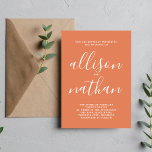 Sann enkelhet, korallminimalistisk Bröllop Inbjudningar<br><div class="desc">Den här enkla och vackra bröllopsinbjudan är perfekt för minimalisterna i oss alla! Kontakta mig om du vill ha hjälp med att anpassa textdelen av bröllopsinbjudan.</div>