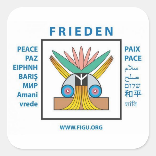 Sann fred fyrkantigt klistermärke (Framsida)