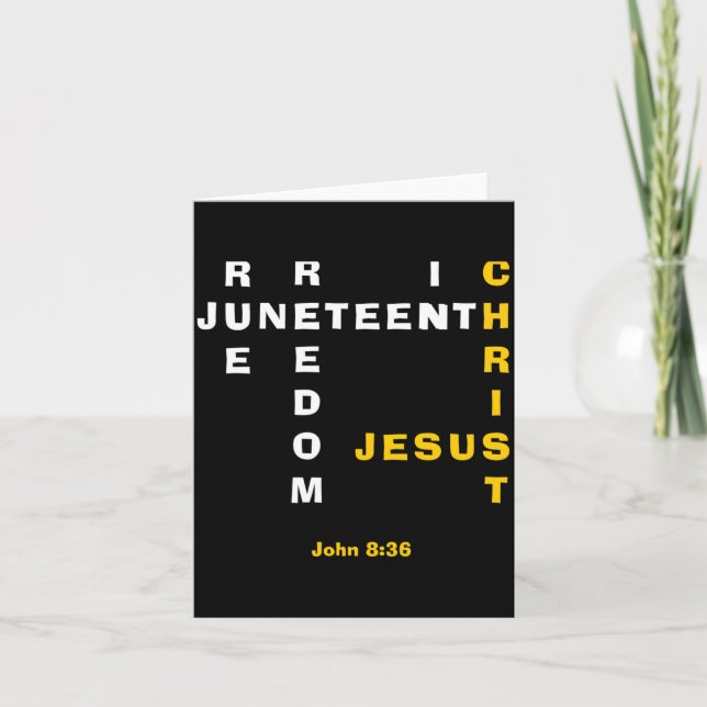 sann frihet i jesus kristen juneteenth kort (Framsida)