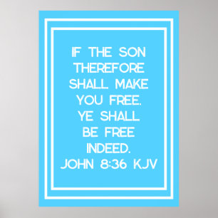 Sann frihet i Kristus Bible Verse Typography Poster