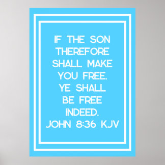 Sann frihet i Kristus Bible Verse Typography Poster