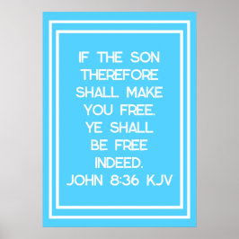 Sann frihet i Kristus Bible Verse Typography Poster