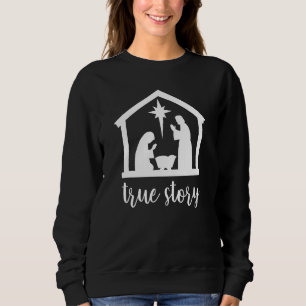 Sann historia jul nativity kristen Jesus vinter T Shirt