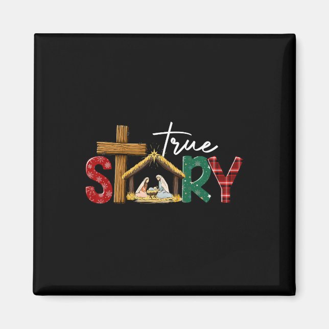 Sann historia Julens födelse Jesus Xmas Katolsk  Magnet (Framsidan)