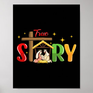 Sann historia julens julkrubba Jesus kristen Chr Poster