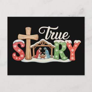 Sann Historia Julkrubba Jul Jesus Xmas Kristen Helg Vykort