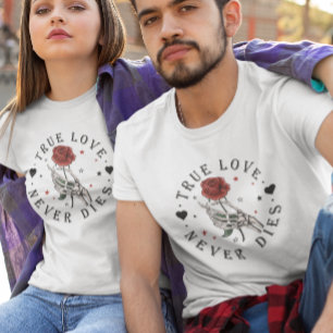 Sann kärlek dör aldrig Valentina skelett T Shirt