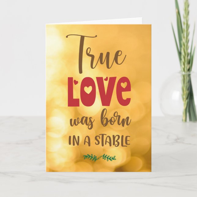 SANN KÄRLEK FÖDDES I EN STALL HELGKORT (Framsida)