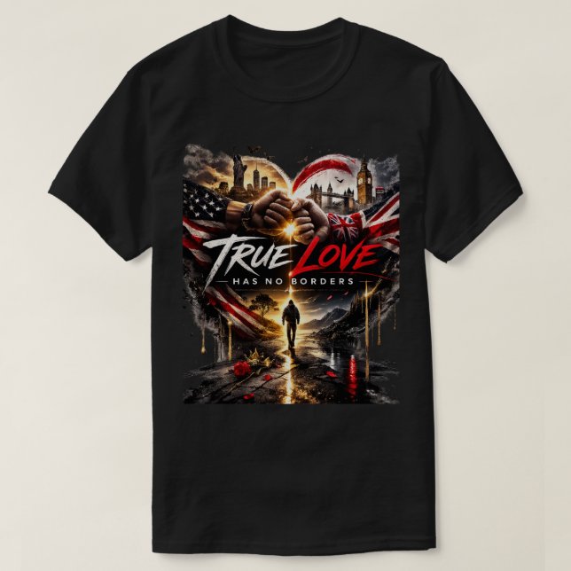 Sann kärlek har inga gränser – USA & UK Unity Graf T Shirt (Design framsida)