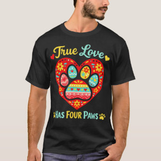 Sann kärlek har tassar söt hund katt älskare t shirt