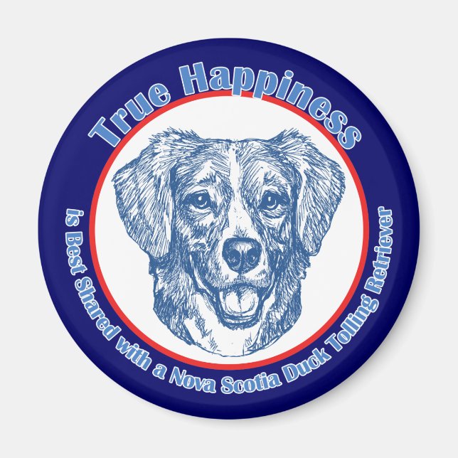 Sann lycka Nova Scotia Anka Tolling Retriever Magnet (Framsidan)