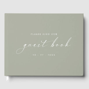 Sann Sage Minimalistisk Modern Gästbok för Bröllop