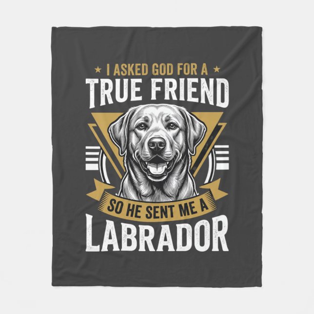 Sann vän labrador hund fleecefilt (Framsidan)