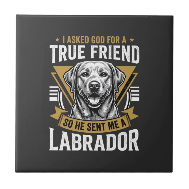 Sann vän labradorhund kakelplatta (Framsidan)
