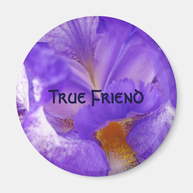 Sann vän magnet Lila Iris Blomma magnet gåvor (Framsidan)