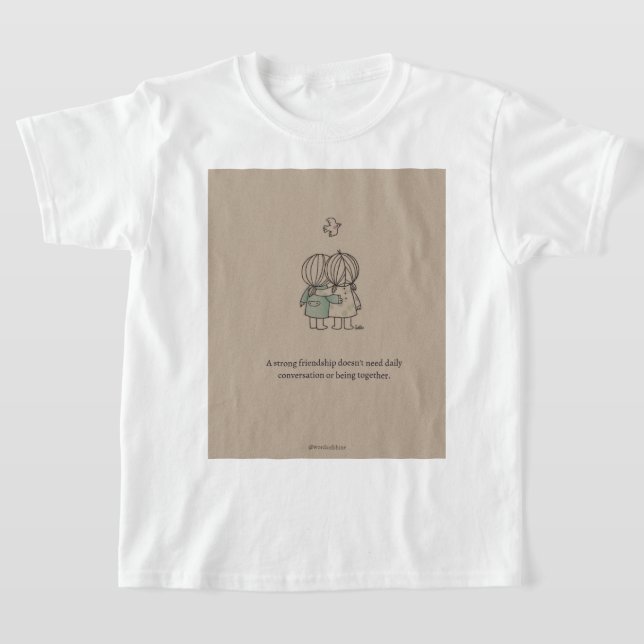 "Sann vänskap Citat T-shirt" T Shirt (Laydown)