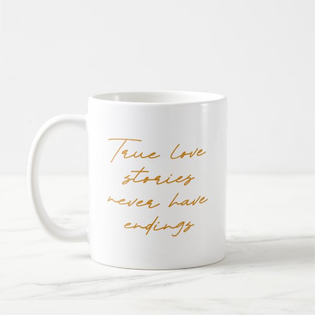 Sanna kärlekshistorier har aldrig något slut kaffemugg (Vänster)