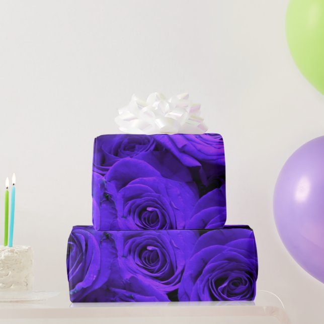 Sanna peri blåblommiga blå rosor  presentpapper (Festgåvor)