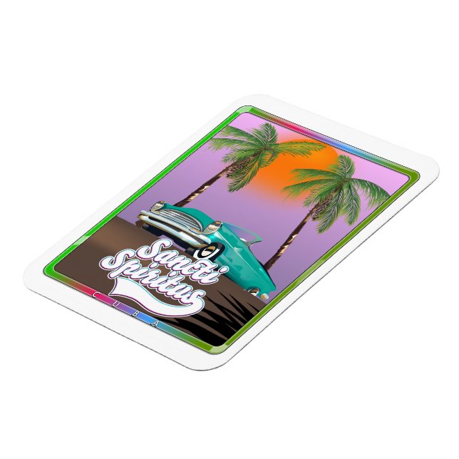 Sanncti spiritus Cuba-reseaffisch. Magnet (Vänstra Sidan)