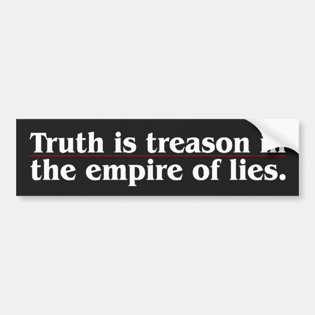 Sanning är treasonen bildekal (Framsidan)