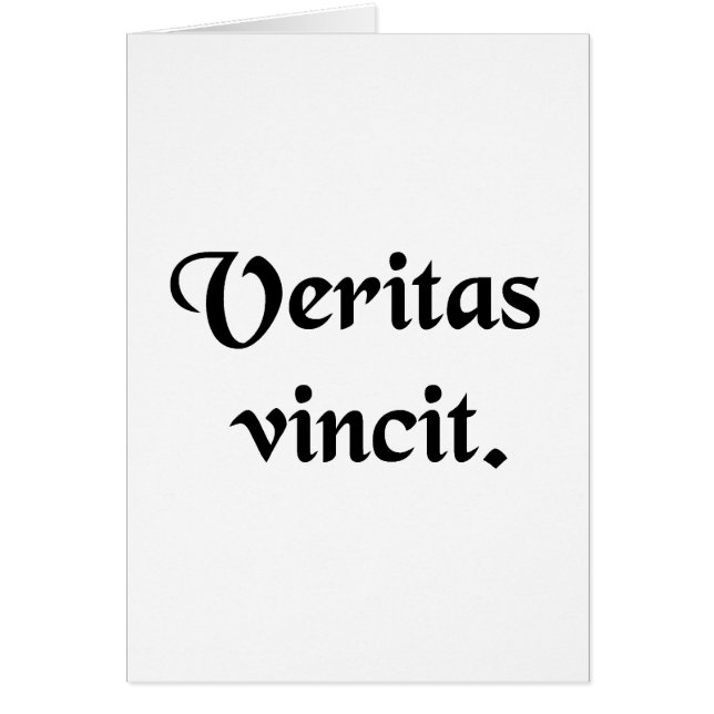 Sanning conquers. hälsningskort (Framsidan)