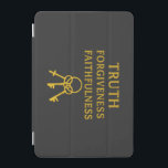 Sanning, förlåtelse, falighet Ipad cover iPad Mini Skydd<br><div class="desc">IPad 7, 9-tumsskydd med meddelande Truth,  Forgitivity and Faithness i guld med traditionell nycklar i form av T, F, F. Underbar gåva för manar,  Pappor och Student. Skydda din IPad medan du delar dina värden.</div>