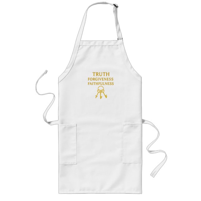 Sanning, förlåtelse och trohet kristna långt förkläde (Framsidan)