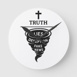 Sanning över liggra rund klocka