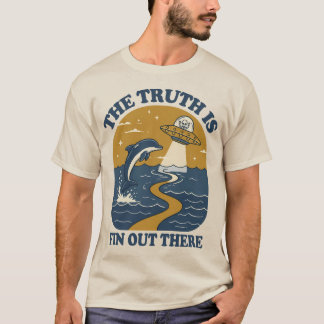 Sanningen är där ute - roligt UFO-delfin T Shirt