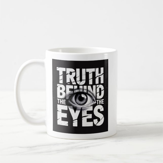 Sanningen Bakom Ögonen 👁️ – Grunge-typografi  Kaffemugg (Vänster)