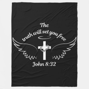 Sanningen ger dig gratis John 8:32 Fleecefilt
