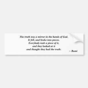 Sanningen - Rumi citerar Bumper Sticker Bildekal
