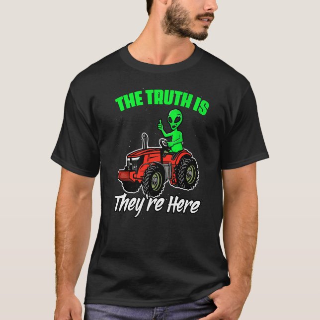 Sanningen Rymden Alien Believers for Tractor T Shirt (Framsida)