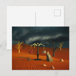 Sanningens vågskål – Surreal öken symbolism Vykort